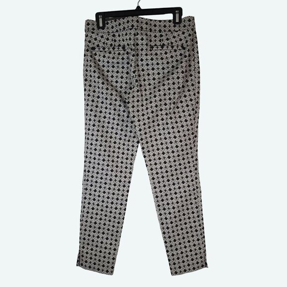 Tory‎ Burch Ivory Black Cotton Jacquard Callie Cropped Pant Size 4 - Picture 6 of 9